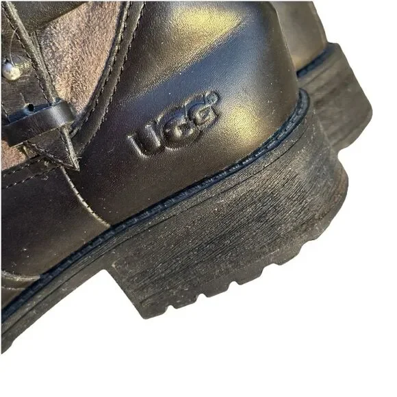 UGG CHYLER BLACK WATER RESISTANT Booties Womens Size 8 - Picture 3 of 12